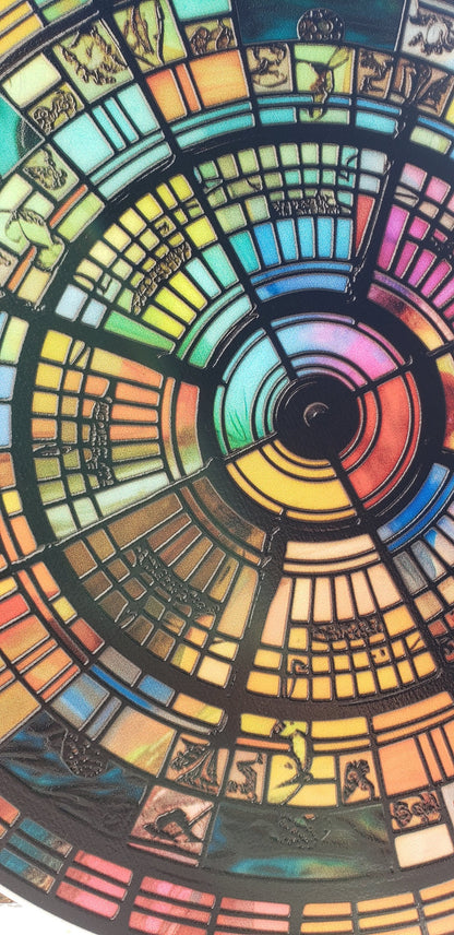 Concentric Circles: Stained Glass Style Window Hanging