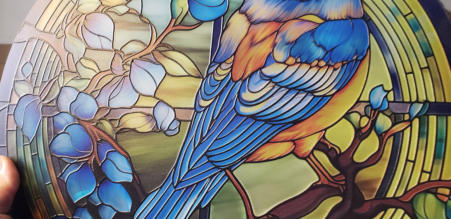 Bluebird: Stained Glass Style Window Hanging