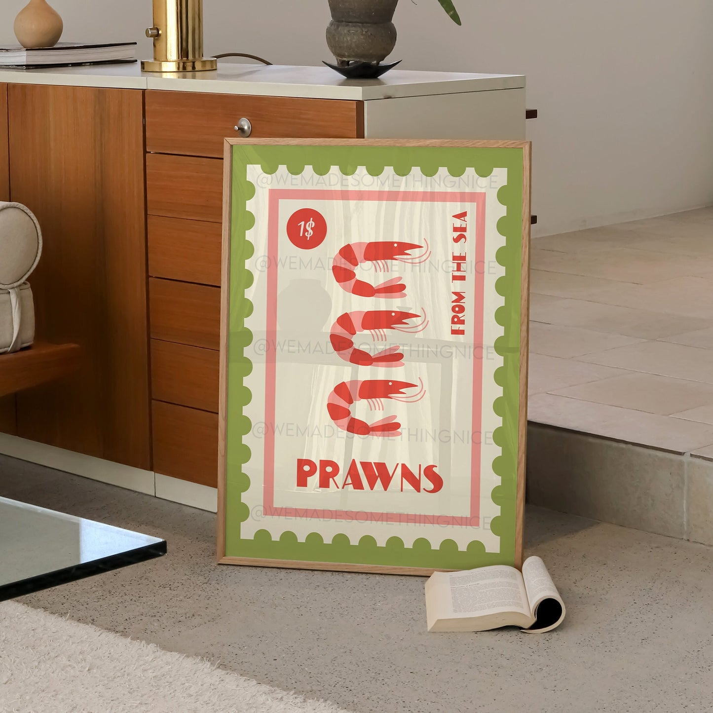 Prawns Print, Coastal Wall Art, Coastal Decor, Kitchen Art, Coastal Art, Food Art, Seaside, Trendy Wall Art, Home Decor