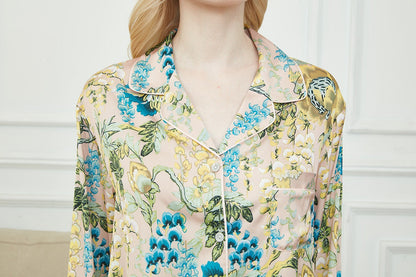 Luxurious Women's Pyjama Set Long Sleeve ,Bride and Bridesmaid Pajama Set, Gift For Her, Secret Garden Print