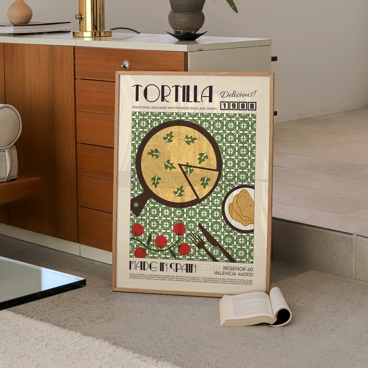 Tortilla Print, Kitchen Art, Kitchen Poster, Kitchen Print, Food Art, Food Poster, Food Print, Spain Poster