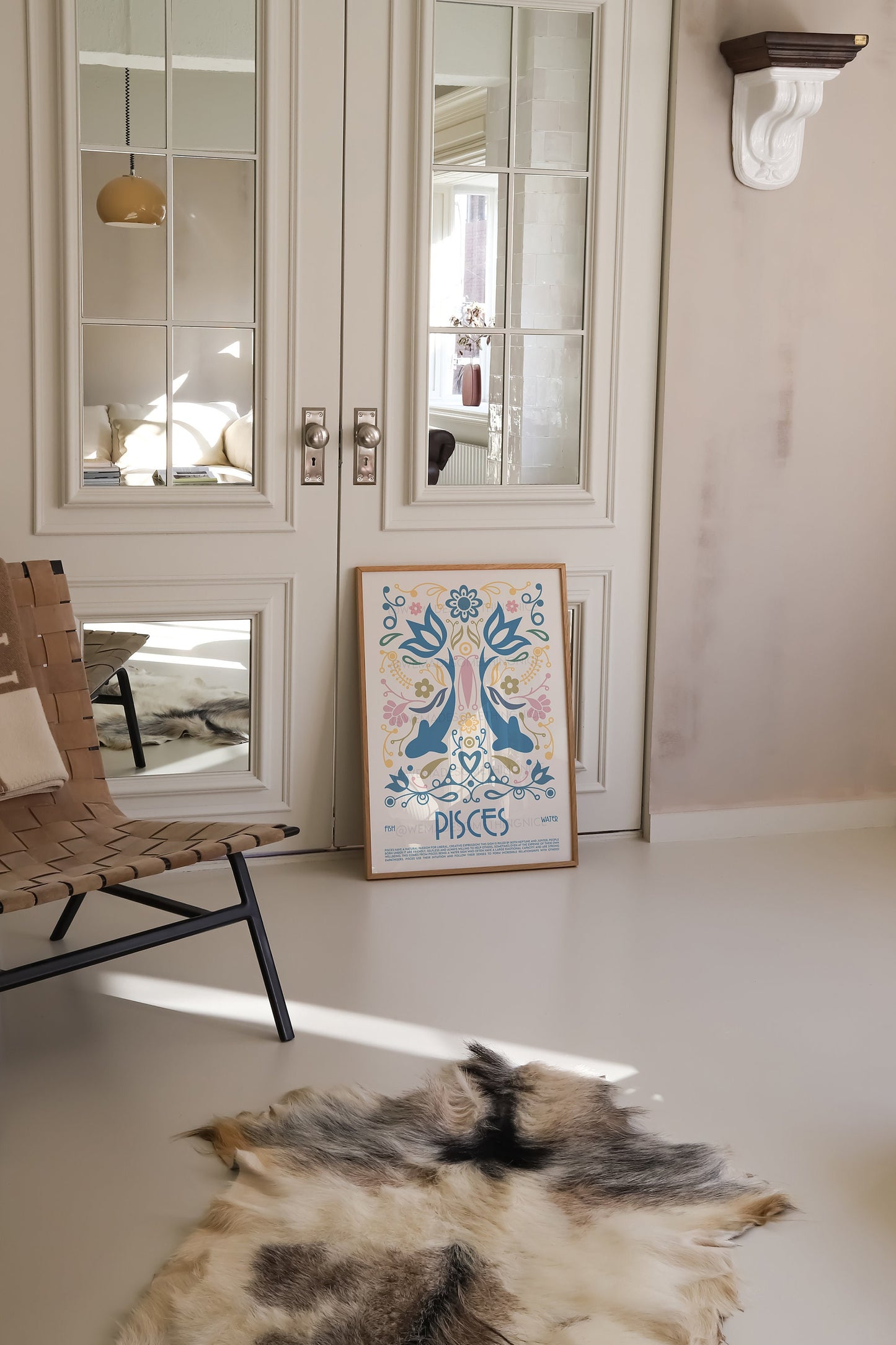 Pisces Poster, Horoscope Print, Astrological Wall Art, Tarot, Exhibition Poster, Zodiac Poster, Birthday Present, Housewarming, Boho