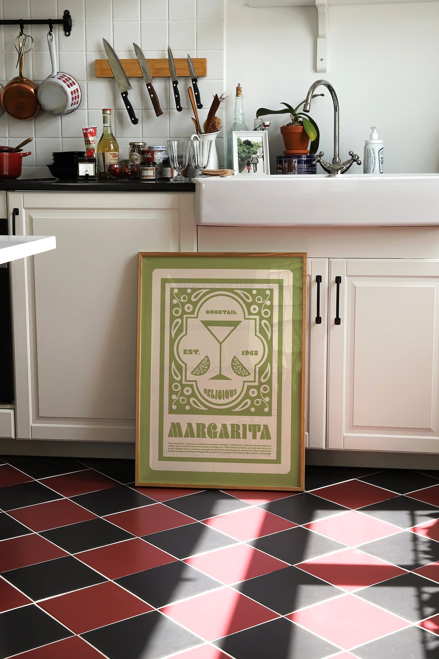 Margarita Cocktail Poster, Bar Cart Print, Retro Wall Art, Art Deco, Kitchen Decor, Cocktail Print, Kitchen Art, Bar Cart, Home Decor