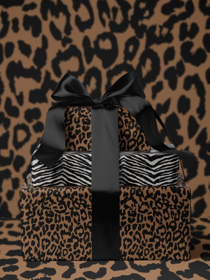 Cheetah Print Wrapping Paper Birthday Gift Wrap Roll Animal Theme Birthday Party Favor for Kid Premium Gift Wrap Leopard Print Decoration