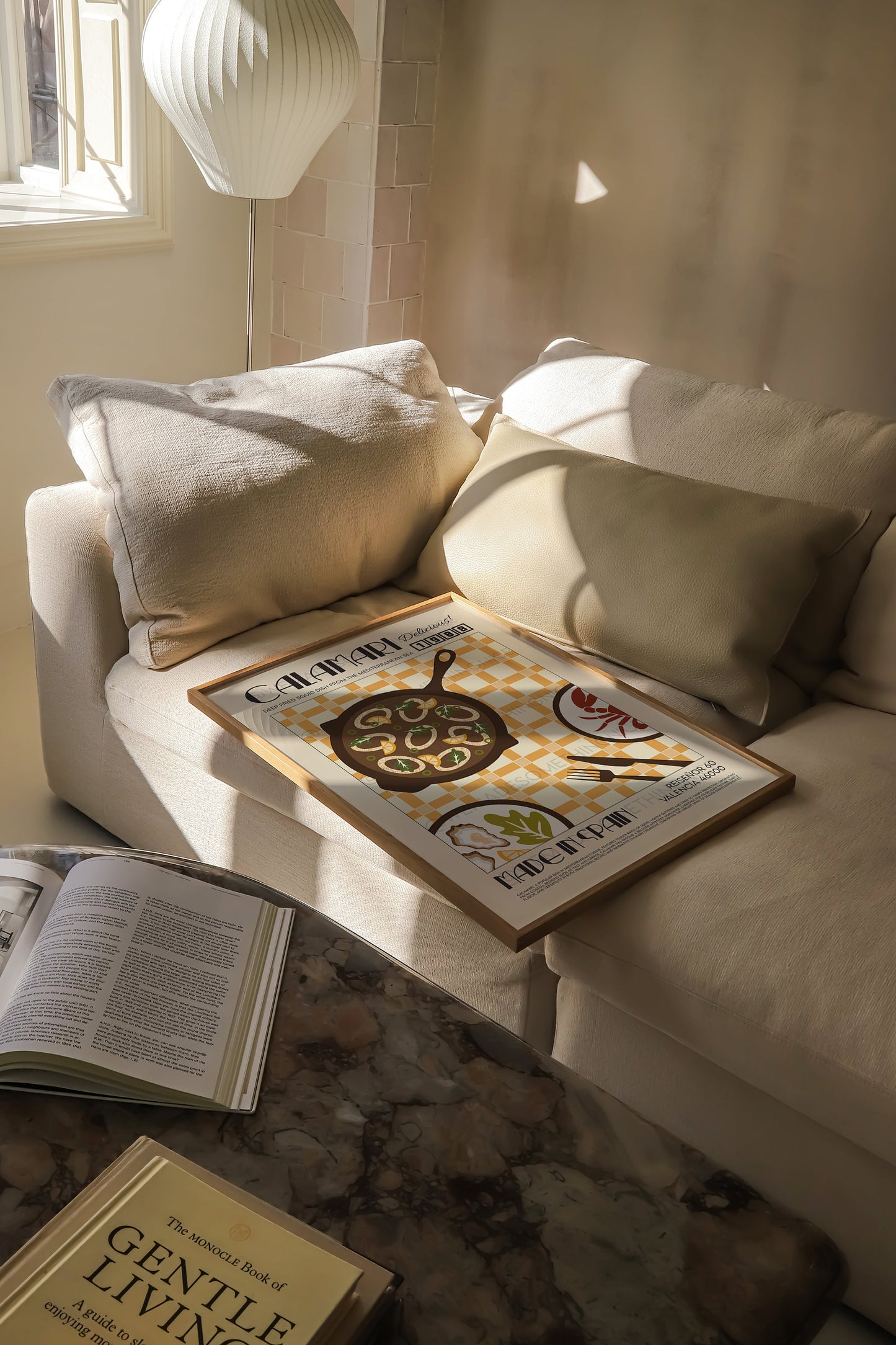 Calamari Print, Kitchen Art, Food Poster, Food Illustration, Kitchen Decor, Food Art, Mid Century Modern, Eat Sign, Trendy Wall Art