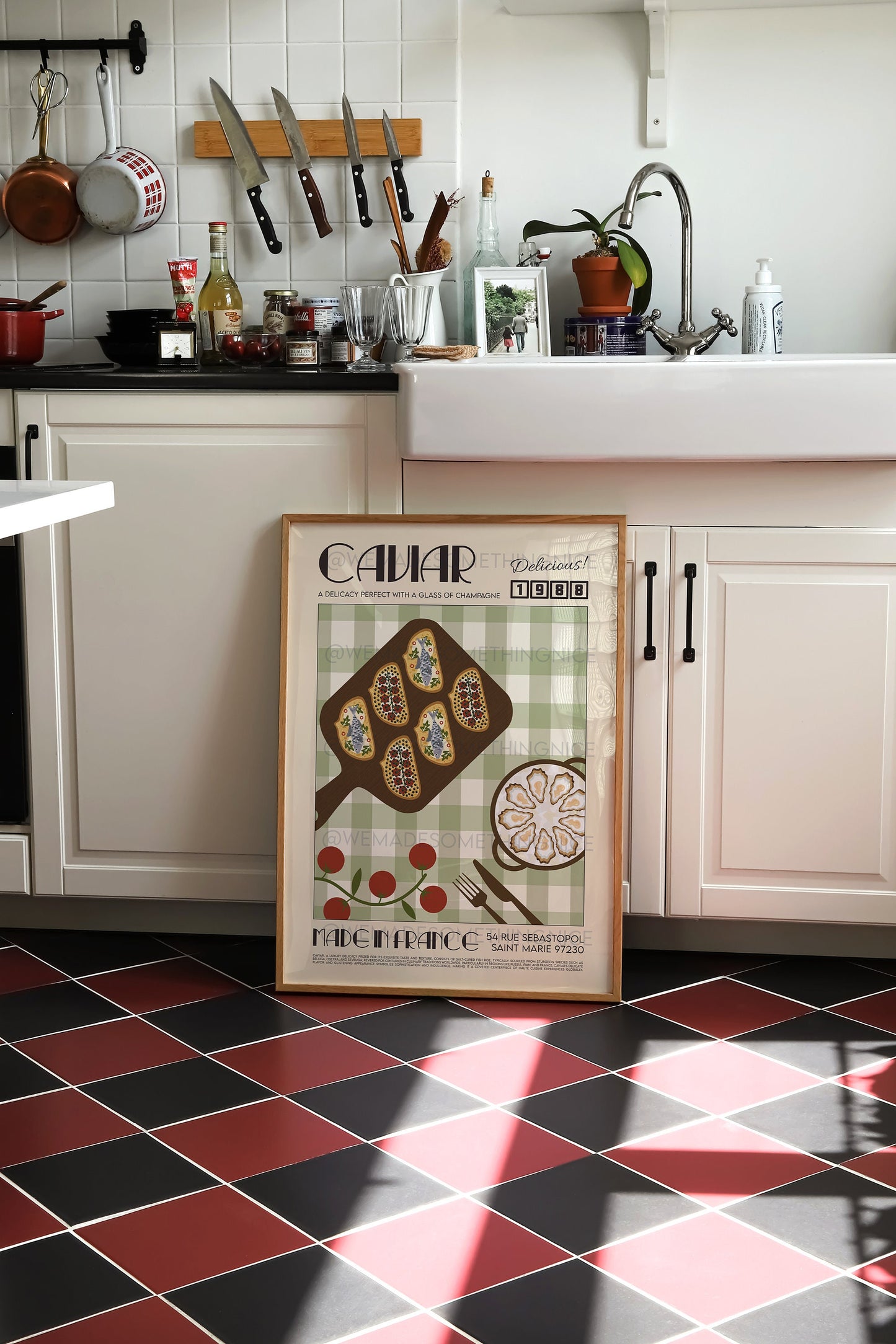 Caviar Poster, Food Print, Food Poster, Retro Poster, Pop Art, Kitchen Art, Exhibition Poster, Housewarming,