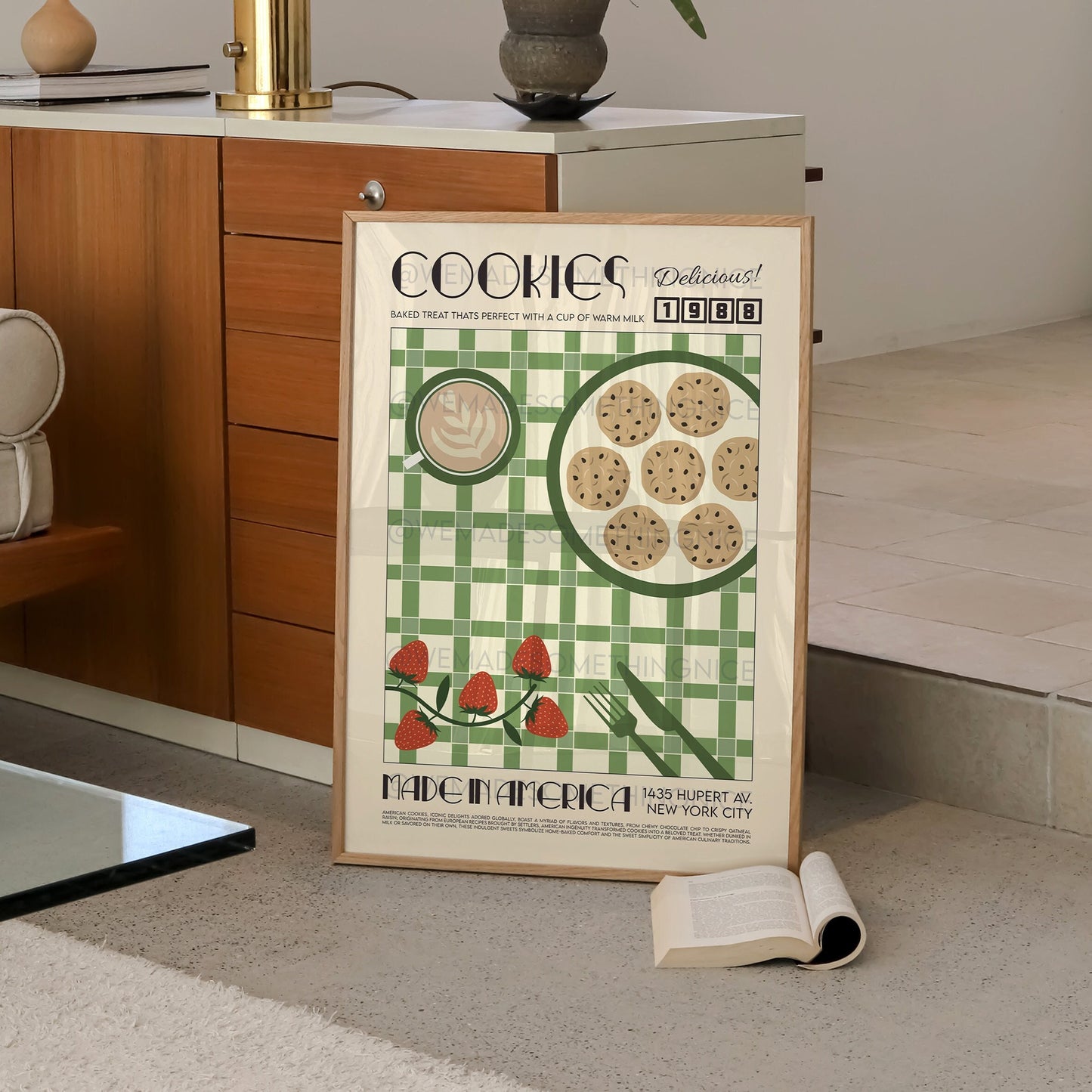 Cookies Poster, Kitchen Art, Kitchen Poster, Kitchen Print, Food Print, Modern Kitchen Decor, Retro Poster, Pop Art, Exhibition Poster