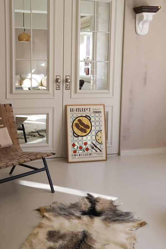 Bratwurst Poster, Kitchen Poster, Kitchen Print, Modern Kitchen Decor, Retro Poster, Pop Art, Kitchen Art, Exhibition Poster, Food Print