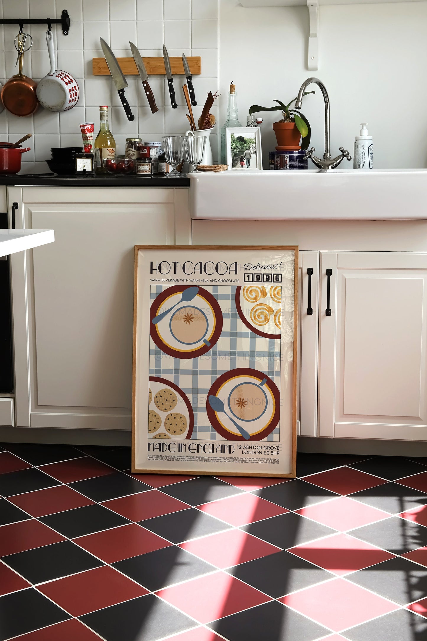 Hot Chocolate Print, Drink Poster, Modern Kitchen Decor, Retro Poster, Pop Art, Kitchen Art, Exhibition Poster, Illustration, Coffee Lover