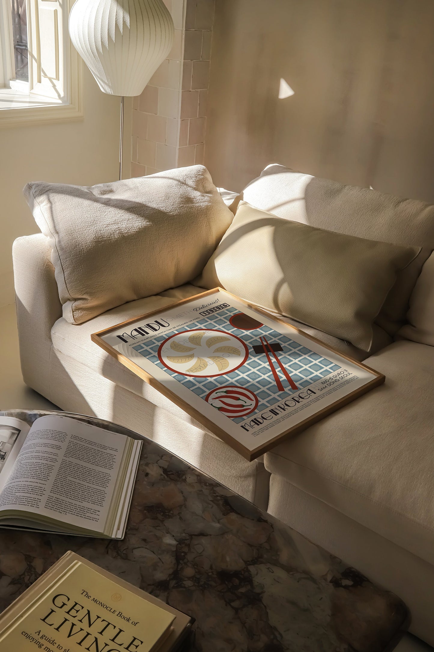 Mandu Poster, Kitchen Poster, Kitchen Wall Art, Food Print, Modern Kitchen Decor, Illustration, Exhibition Poster, Retro Wall Art