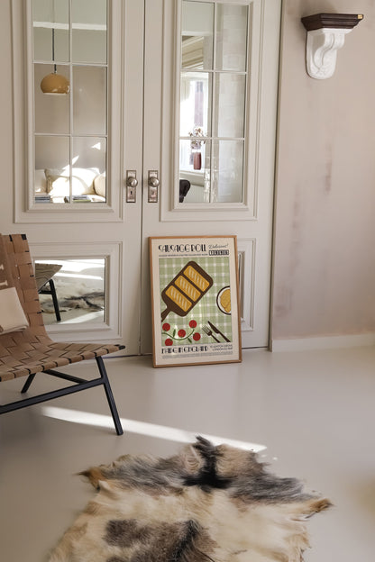 Sausage Roll Poster, Kitchen Poster, Kitchen Print, Modern Kitchen Decor. Chef Print, Bar Art, Exhibition Poster, Retro Wall Art