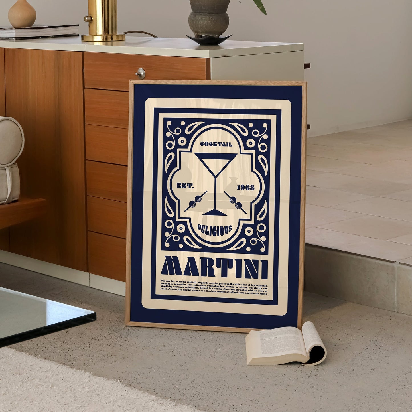 Martini Poster, Cocktail Art, Kitchen Art, Kitchen Poster, Kitchen Wall Art, Retro Print, Art Deco, Kitchen Decor