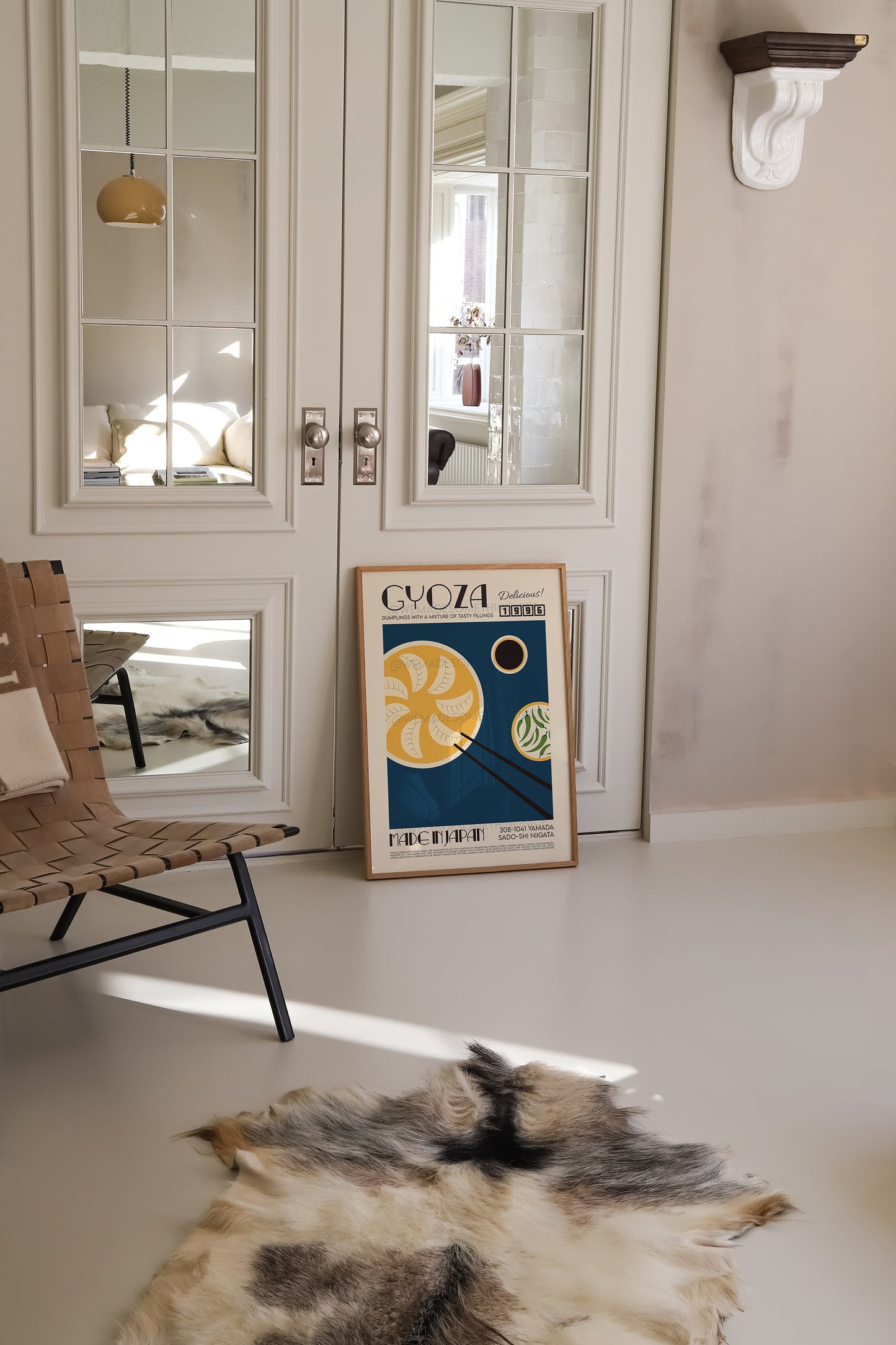 Gyoza Poster, Kitchen Poster, Kitchen Print, Food Print, Modern Kitchen Decor, Illustration, Japanese, Food, Dumplings, Retro Wall Art