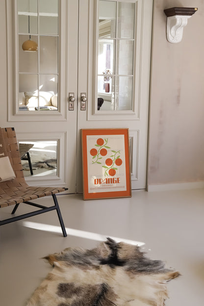 Orange Poster, Food Print, Modern Kitchen Decor, Food lover, Chef Print, Exhibition Poster, Retro Wall Art, Kitchen Art, Colourful Home Art