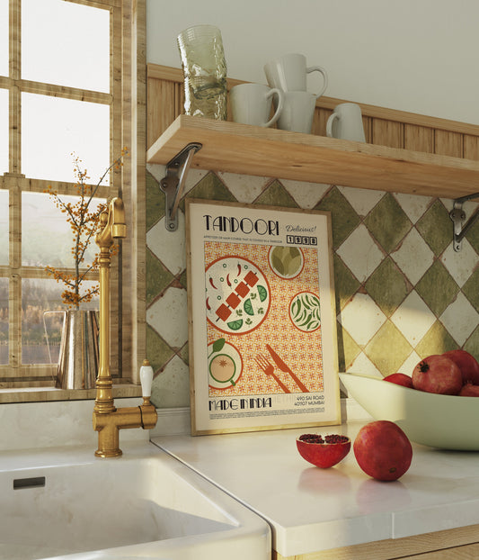 Tandoori Poster, Kitchen Poster, Kitchen Print, Modern Kitchen Decor, Travel Poster, Exhibition Poster, Retro Wall Art