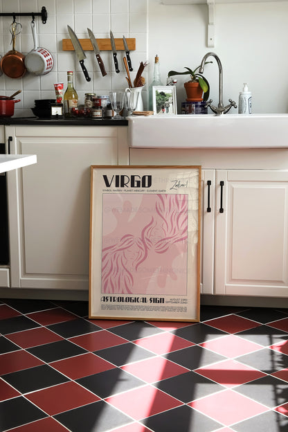 Virgo Poster, Horoscope Print, Horoscope Art, Astrological Wall Art, Illustration, Exhibition Poster, Zodiac Poster