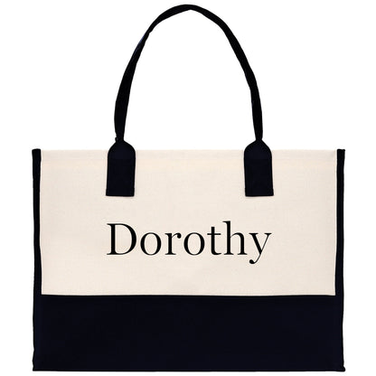 Monogram and Personalized Name Cotton Canvas Tote Bag Initial Tote Bag Letter Tote Bag Birthday Gift Bag Beach Bag Custom Monogrammed Bag