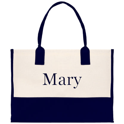 Monogram and Personalized Name Cotton Canvas Tote Bag Initial Tote Bag Letter Tote Bag Birthday Gift Bag Beach Bag Custom Monogrammed Bag