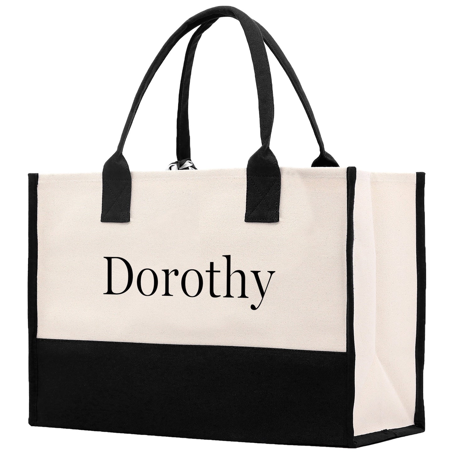Monogram and Personalized Name Cotton Canvas Tote Bag Initial Tote Bag Letter Tote Bag Birthday Gift Bag Beach Bag Custom Monogrammed Bag