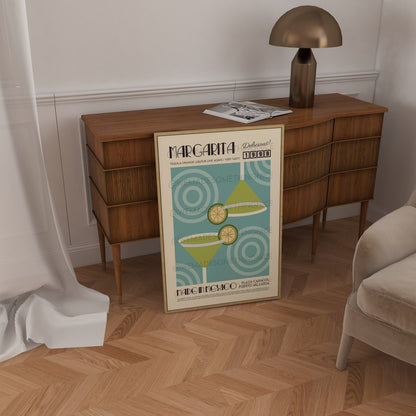 Margarita Cocktail Poster, Kitchen Art, Food Print, Modern Kitchen Decor, Bar art, Tequila, Gin and Tonic, Exhibition Poster, Retro Wall Art