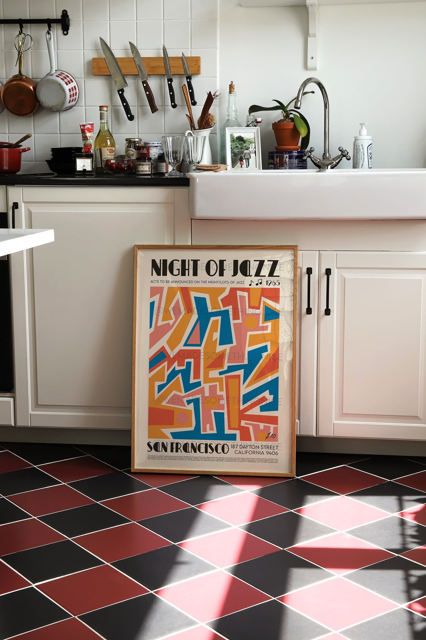 San Francisco Jazz Poster, Music Print, Music Poster, Kitchen Art, Music Lover, Lyrics Poster, Wall Art, Home Decor, Mid Century Modern