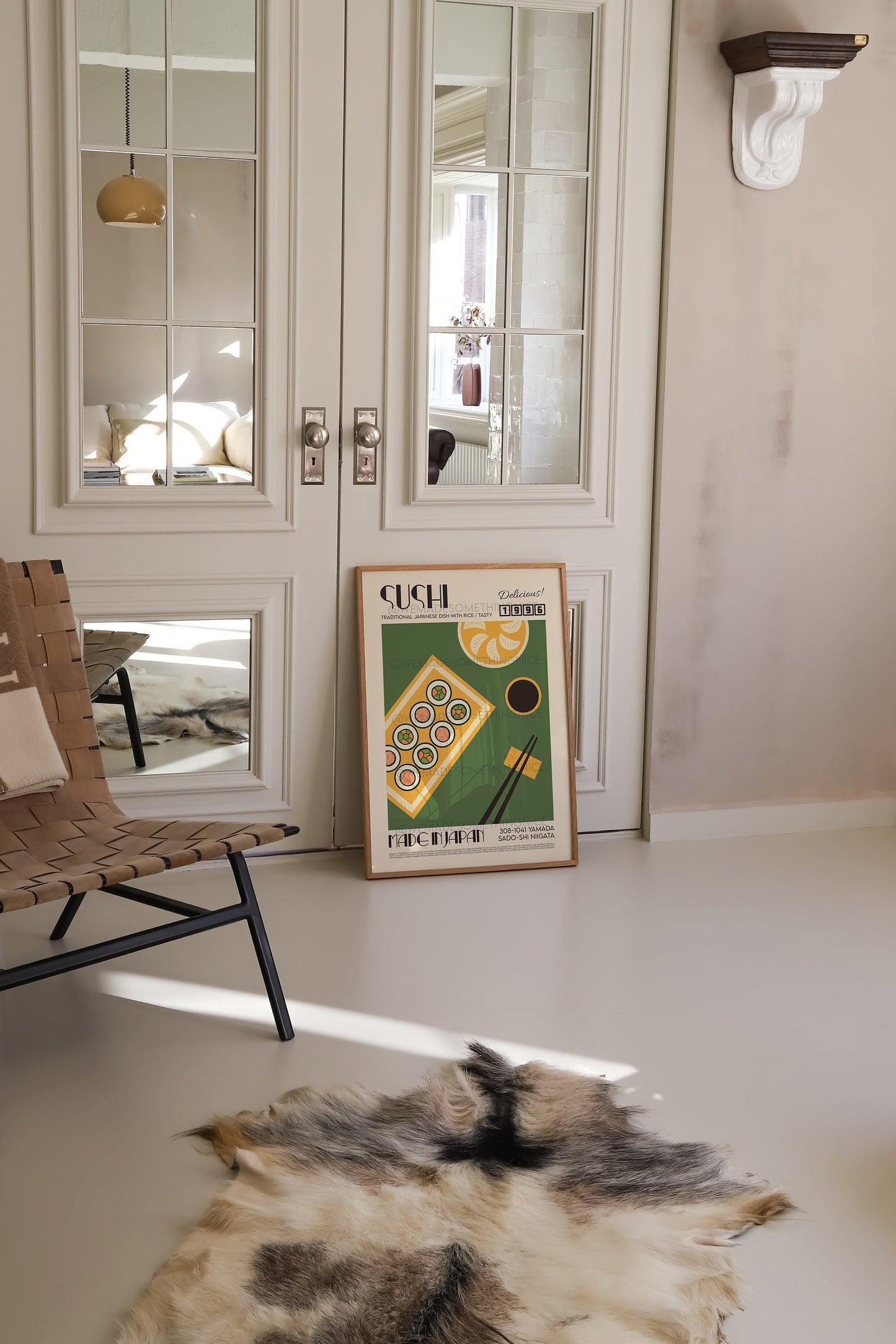 Sushi Poster, Kitchen Art, Kitchen Poster, Kitchen Print, Food Print, Illustration, Japanese Art, Exhibition Poster, Retro Wall Art