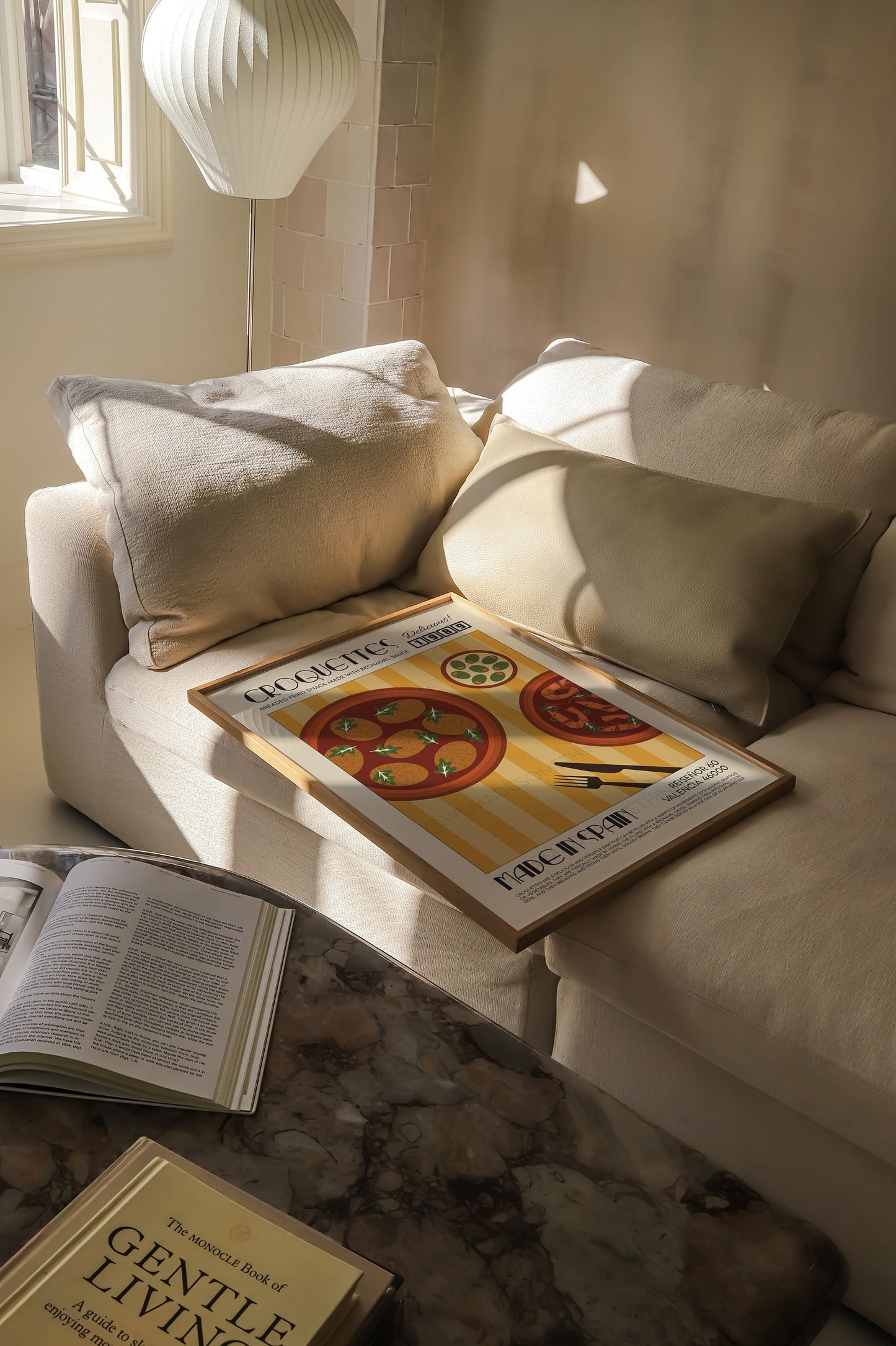 Croquettes Print, Kitchen Art, Kitchen Poster, Spain Poster, Kitchen Decor, Food Art, Mid Century Modern