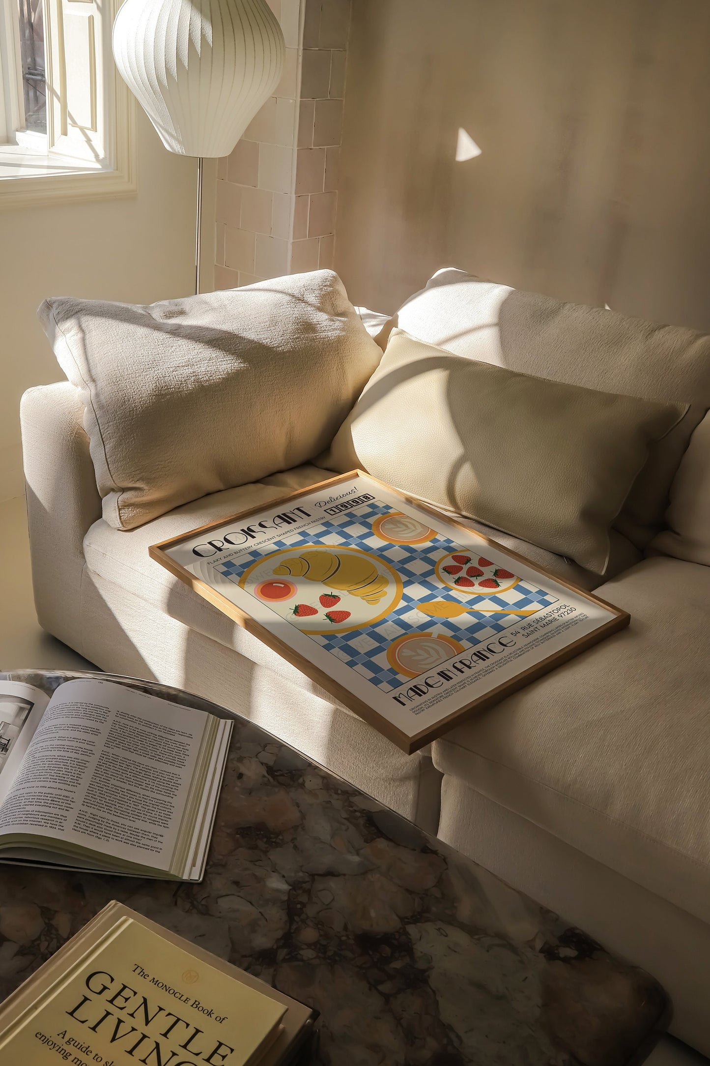 French Croissant Poster, Kitchen Art, Kitchen Poster, Kitchen Print, Food Print, Modern Kitchen Decor, Retro Poster, Coffee Poster