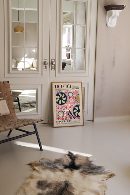 Pierogi Poster, Kitchen Poster, Kitchen Print, Food Poster, Modern Kitchen Decor, Home Decor, Wall Art, Retro Wall Art, Dumplings