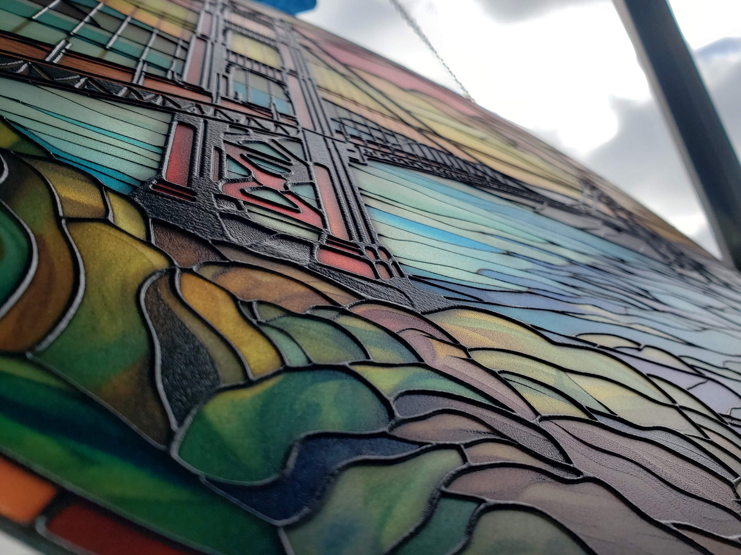 Golden Gate: Stained Glass Style Window Hanging