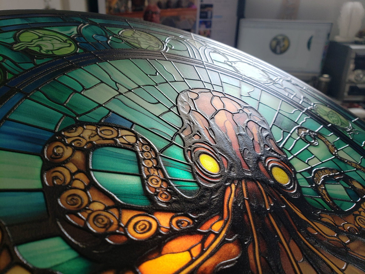 Octopus: Stained Glass Style Window Hanging Made With Real Glass