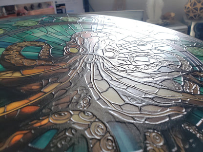 Octopus: Stained Glass Style Window Hanging Made With Real Glass