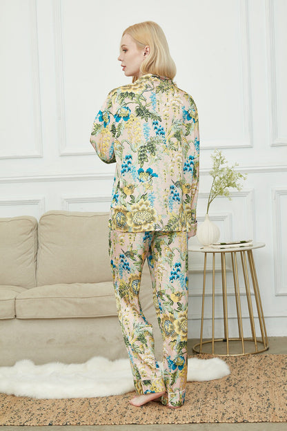 Luxurious Women's Pyjama Set Long Sleeve ,Bride and Bridesmaid Pajama Set, Gift For Her, Secret Garden Print