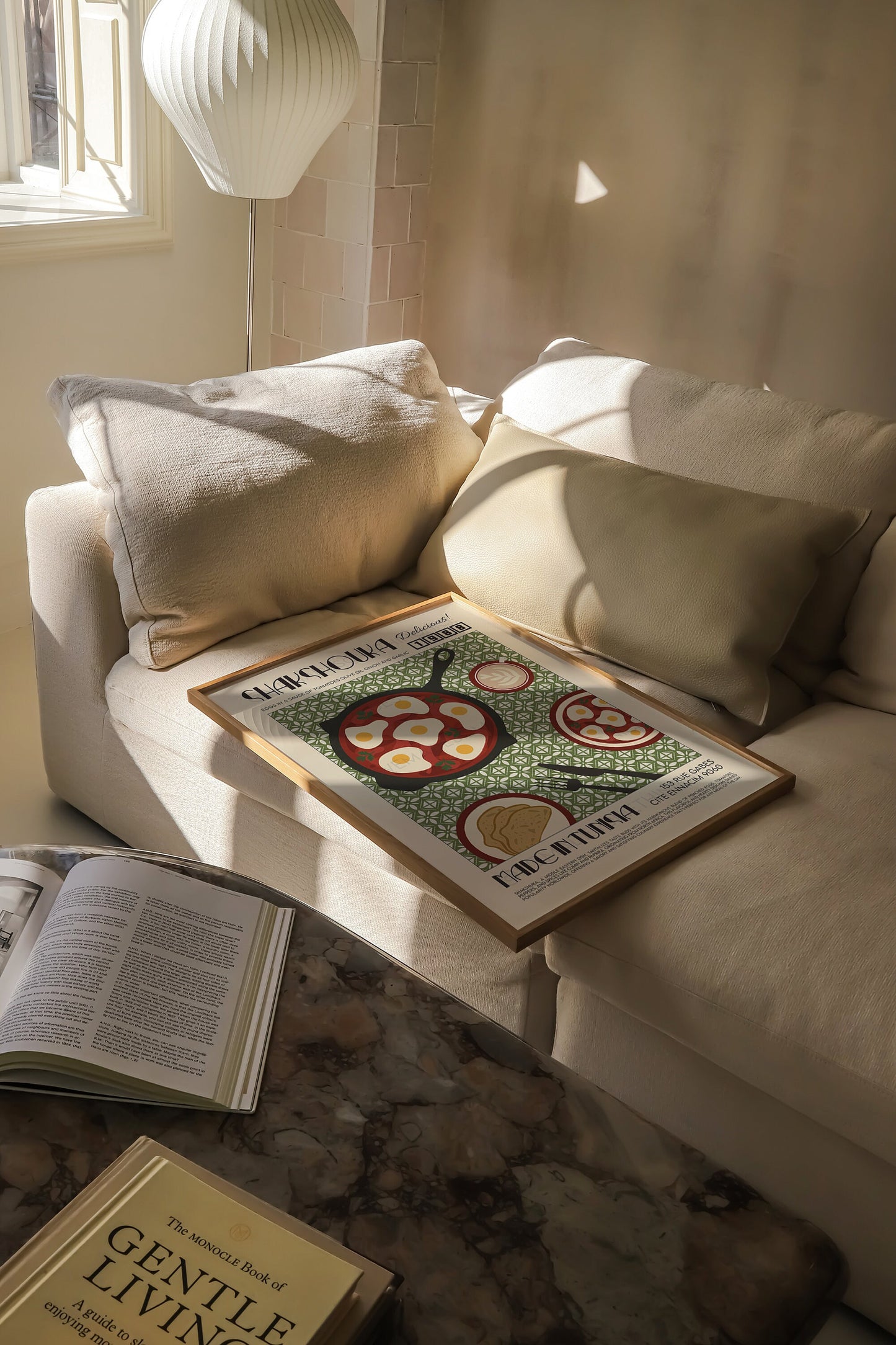 Shakshouka Print, Kitchen Poster, Kitchen Print, Breakfast Poster, Brunch, French Retro, Kitchen Decor, Food Art, Mid Century Modern