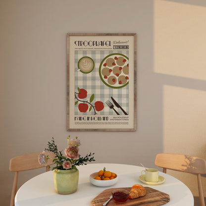 Stroopwafel Poster, Kitchen Art, Kitchen Poster, Kitchen Print, Holland Poster, French Retro, Scandinavian Kitchen Decor, Food Art