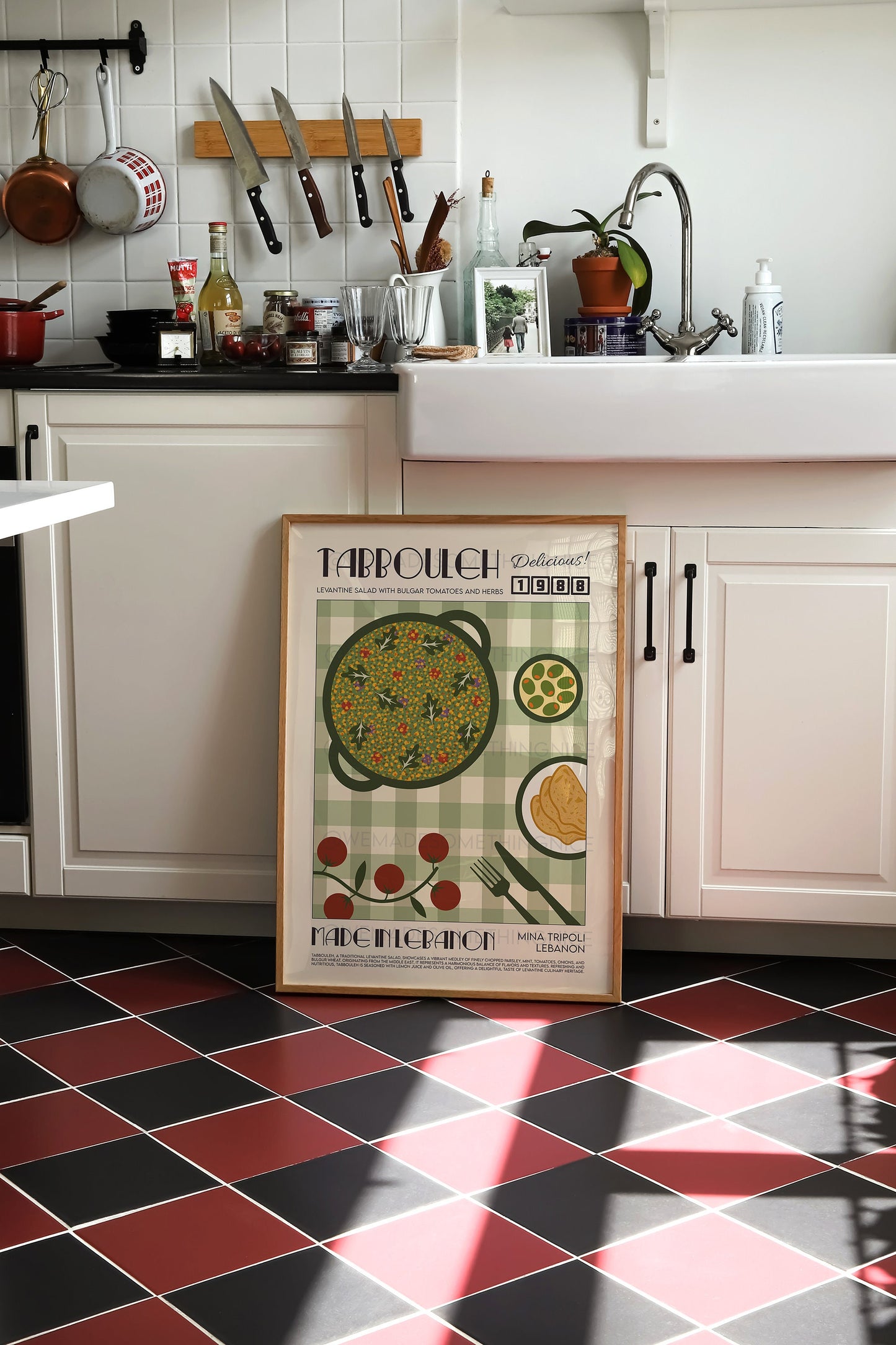 Tabbouleh Print, Kitchen Decor, Lebanon Poster, Food Art, Mid Century Modern, Eat Sign, Housewarming, Kitchen Art, Birthday