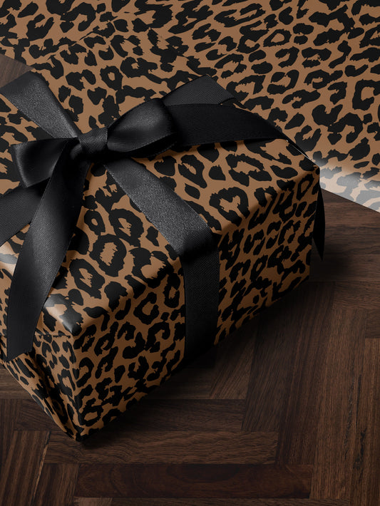 Cheetah Print Wrapping Paper Birthday Gift Wrap Roll Animal Theme Birthday Party Favor for Kid Premium Gift Wrap Leopard Print Decoration