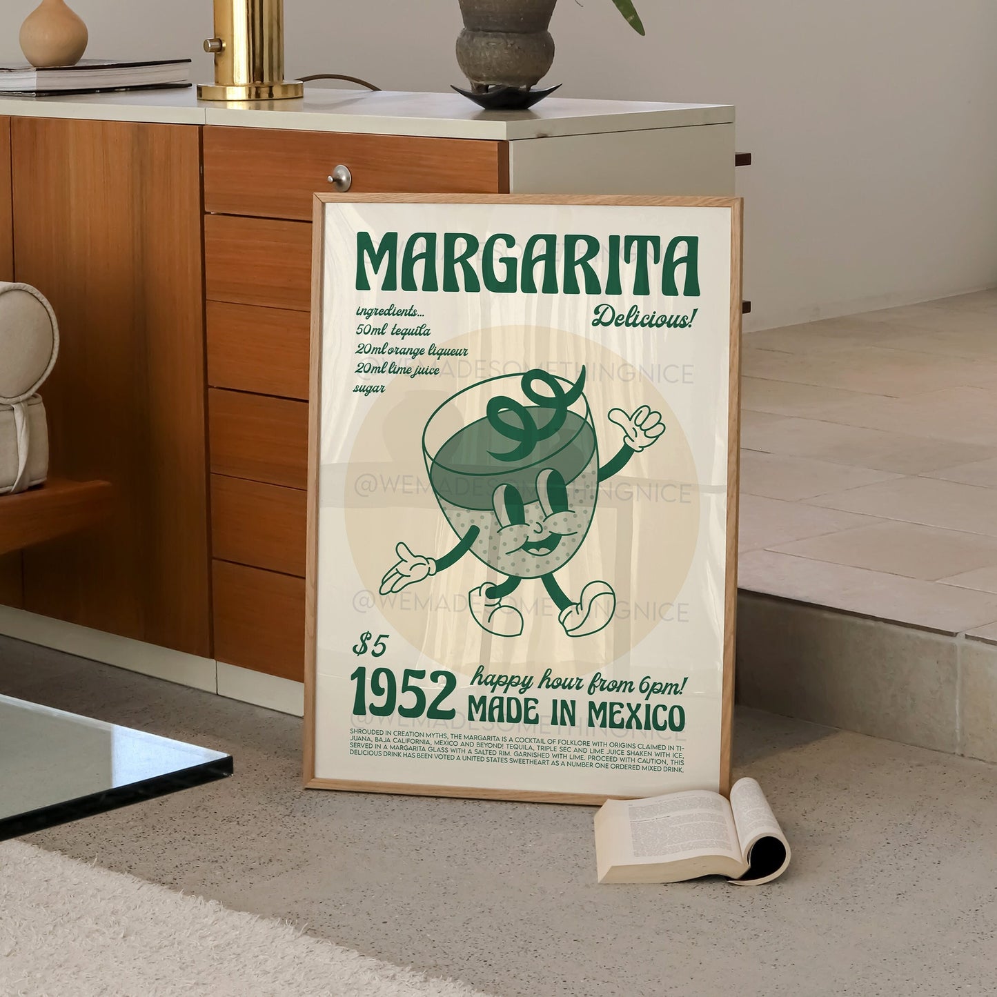 Margarita Cocktail Poster, Kitchen Art, Kitchen Print, Kitchen Poster, Cocktail Poster, Cocktail Print, Trendy Wall Art