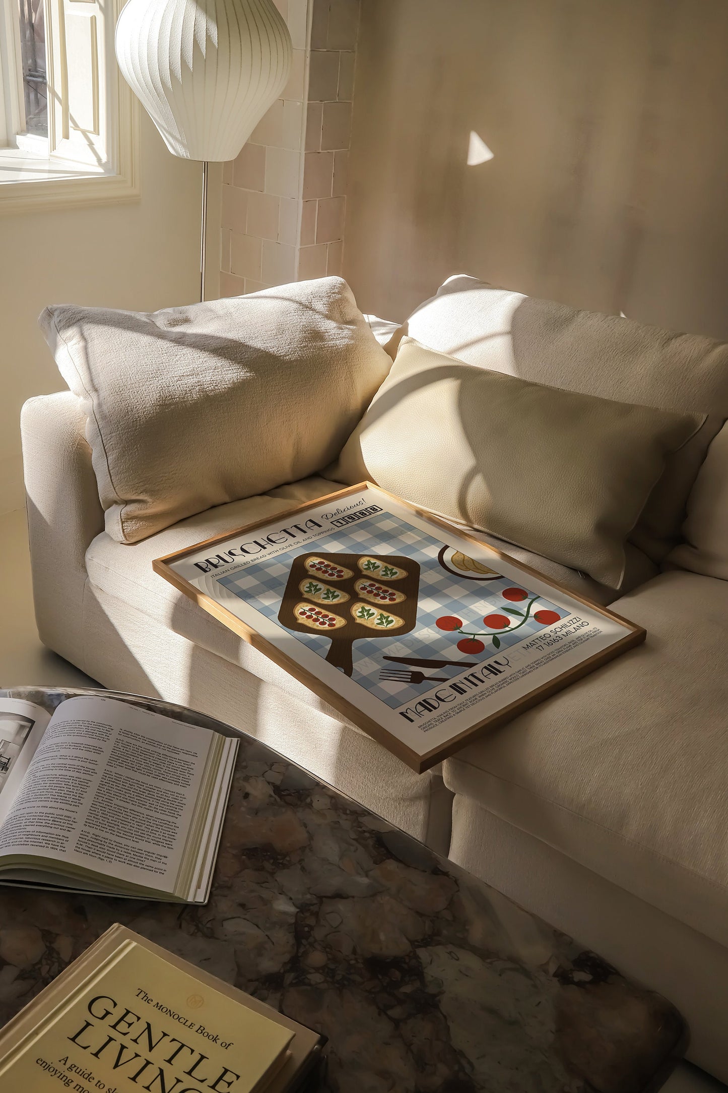 Bruschetta Print, Kitchen Art, Kitchen Print, Kitchen Poster, Kitchen Decor, Food Art, Mid Century Modern, Italy Art