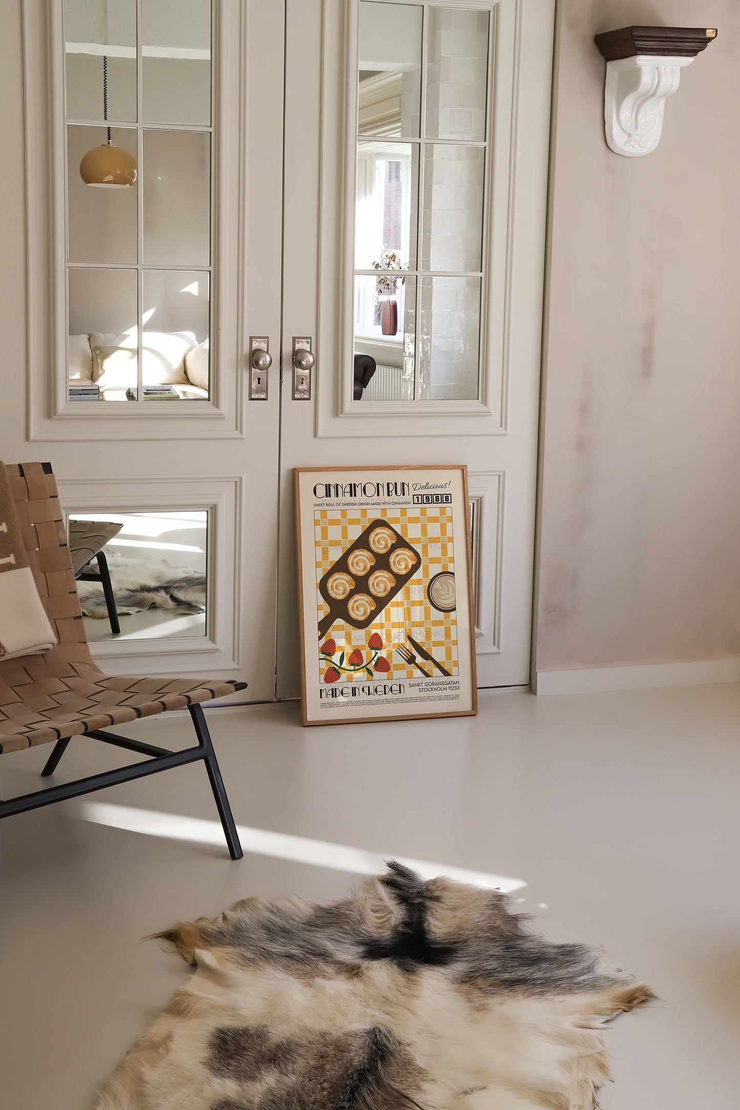 Retro Cinnamon Bun Poster, Kitchen Poster, Kitchen Print, Food Print, Modern Kitchen Decor, Retro Poster, Pop Art, Kitchen Art, Croissant