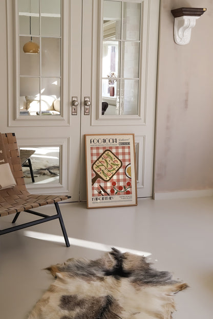 Focaccia Print, Food Art, Kitchen Art, Kitchen Poster, Kitchen Print, Italy Poster Kitchen Decor, Mid Century Modern