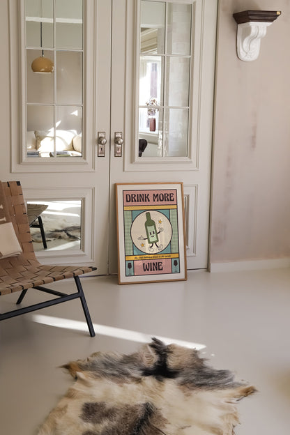 Wine Poster, Kitchen Art, Kitchen Poster, Kitchen Print, Trendy Wall Art, Funny Print, Cocktail Art, Retro Wine Poster