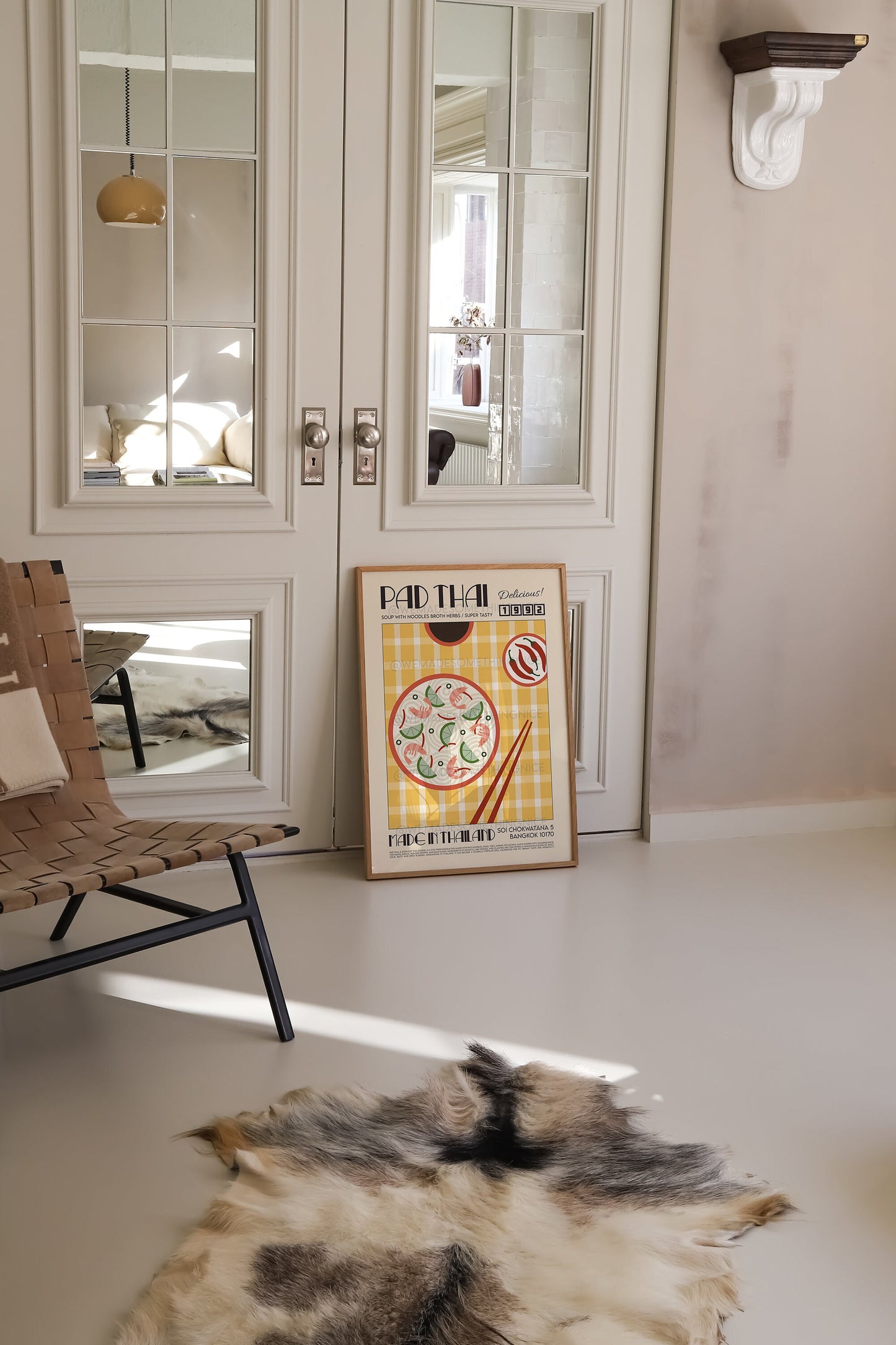 Pad Thai Poster, Kitchen Art, Kitchen Poster, Modern Kitchen Decor, Illustration, Thailand, Food, Chef Print, Bar Art, Retro Wall Art