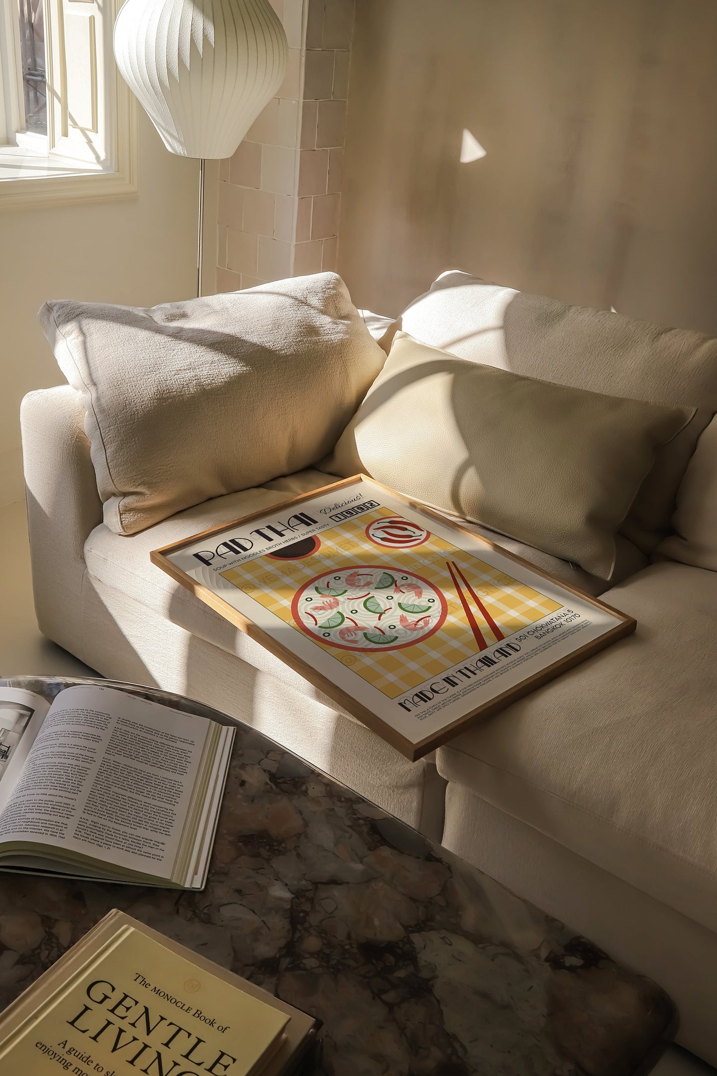 Pad Thai Poster, Kitchen Art, Kitchen Poster, Modern Kitchen Decor, Illustration, Thailand, Food, Chef Print, Bar Art, Retro Wall Art