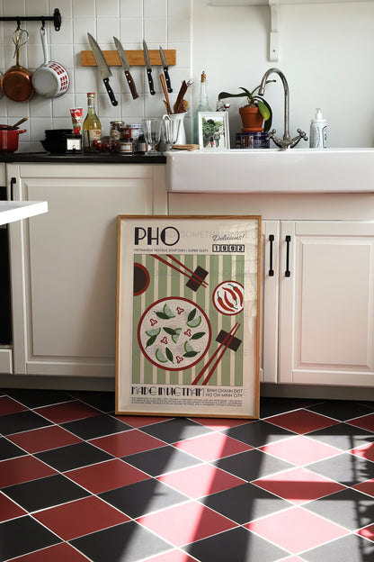 Pho Poster, Kitchen Poster, Kitchen Print, Food Print, Modern Kitchen Decor,  Chef Print, Bar Art, Exhibition Poster, Retro Food Poster