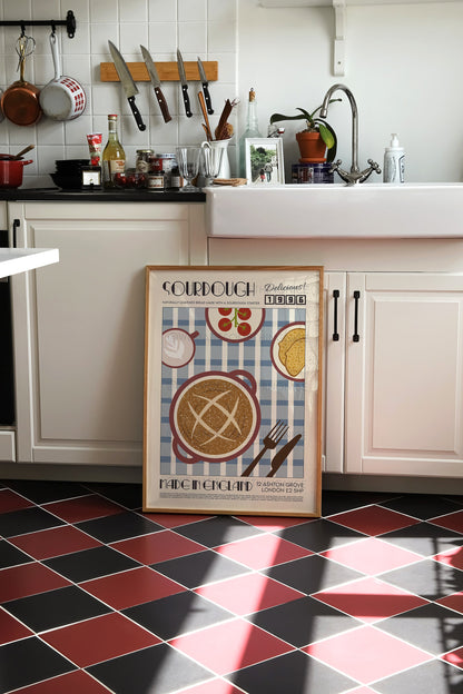 Sourdough Print, Kitchen Art, Kitchen Poster, Kitchen Print, Kitchen Wall Art, Food Poster, Modern Kitchen Decor