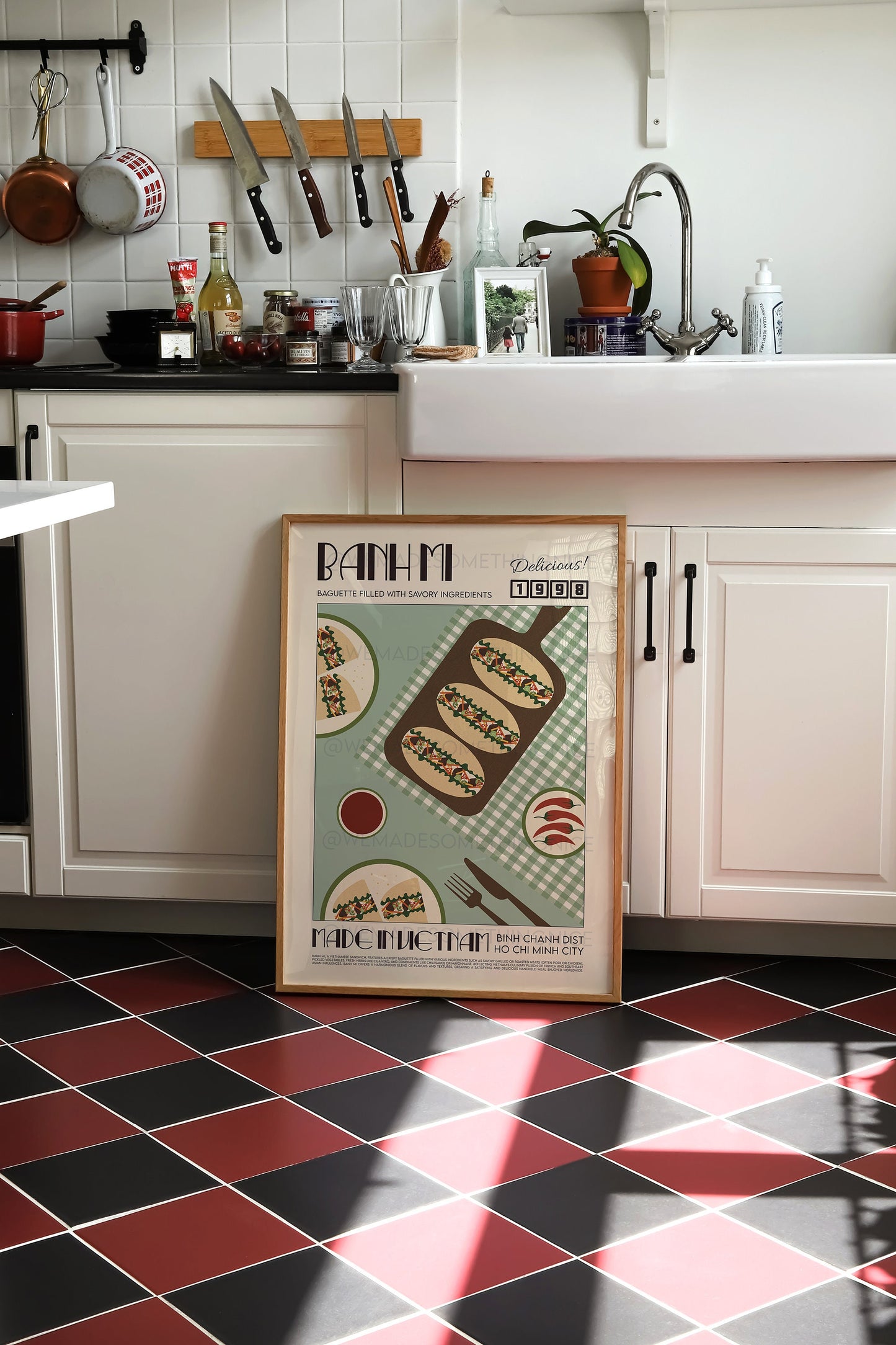 Banh Mi Poster, Food Print, Modern Kitchen Decor, Japanese, Korean Food, Chef Print, Bar Art, Exhibition Poster, Retro Art, Vietnam