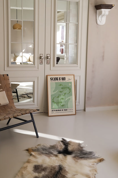 Scorpio Poster, Horoscope Print, Astrological Wall Art, Boho Poster, Exhibition Poster, Zodiac Poster, Birthday Present Housewarming