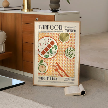 Tandoori Poster, Kitchen Poster, Kitchen Print, Modern Kitchen Decor, Travel Poster, Exhibition Poster, Retro Wall Art