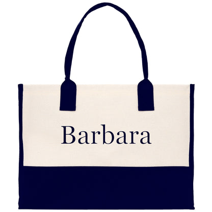Monogram and Personalized Name Cotton Canvas Tote Bag Initial Tote Bag Letter Tote Bag Birthday Gift Bag Beach Bag Custom Monogrammed Bag